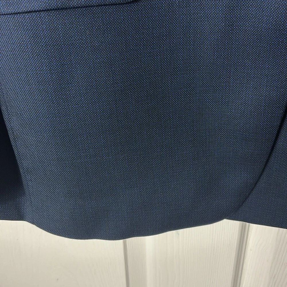CALVIN KLEIN Blue double breasted 100% wool blazer natural stretch size 44L